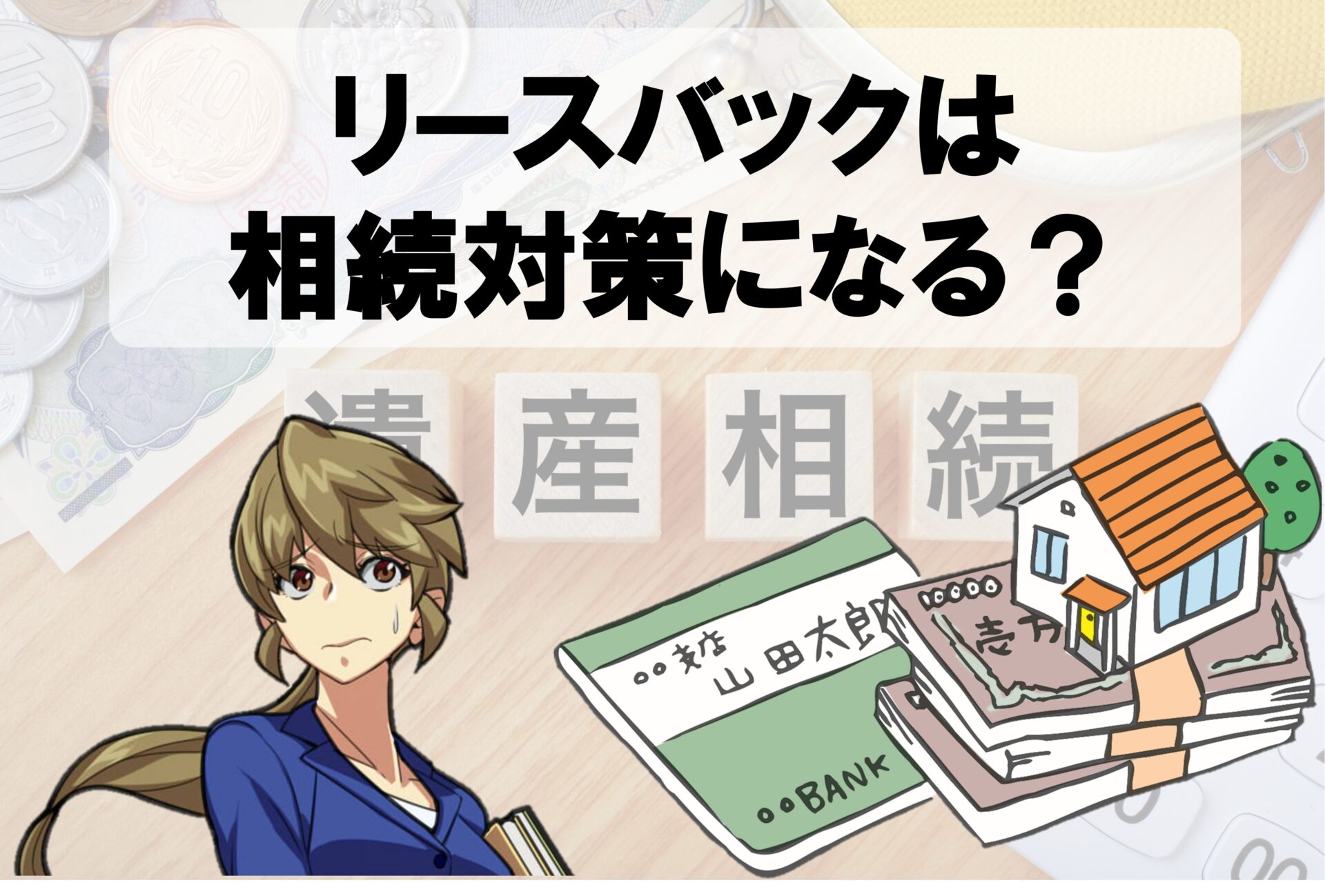 リースバックは相続対策になるのか。女性が悩んでいる。自宅や通帳・現金。